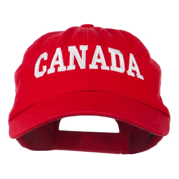 Canada Embroidered Low Profile Pet Spun Washed Cap - Red OSFM