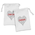 thumbnail image 1 of Canada Fabric Pouch Set of 2, Calligraphy of Regions in Canada Illustrated in a Heart Proud Canadian, Drawstring Bag for Toiletries Masks and Favors, 9" x 6", Dimgray Vermilion White, by Ambesonne, 1 of 2