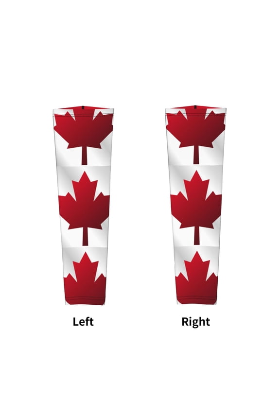 Canada Flag Arm Sleeves For Men And Women Compression Sun Protection Tattoo Cover Up Baseball Basketball Running