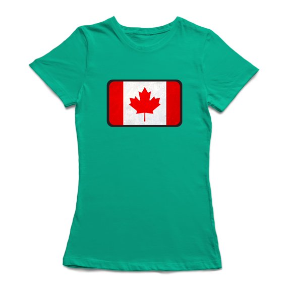 Canada Flag Box Stamp Women's T-shirt