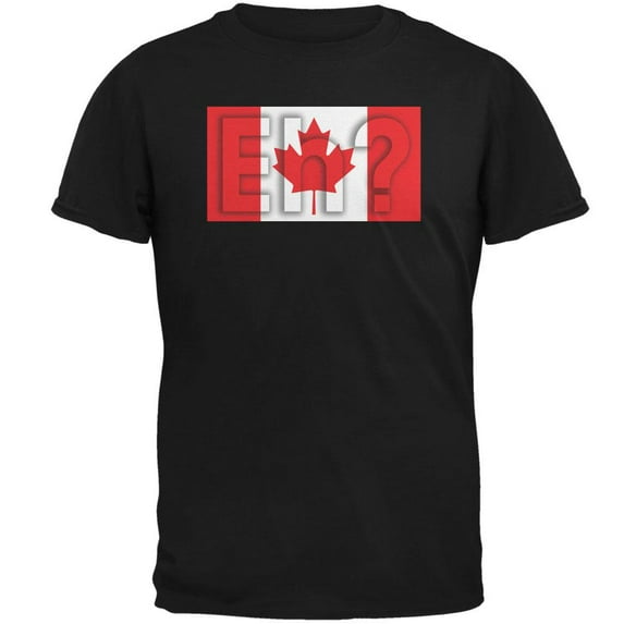 Canada Flag Canadian Eh Mens T Shirt Black X-LG