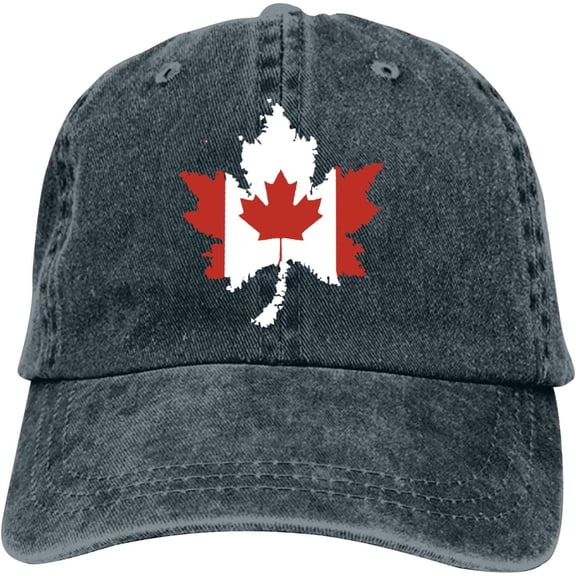 Canada Flag Canadian Maple Leaf Baseball Cap Vintage Adjustable Washed Hats Cowboy Hats Denim Dad Hat for Men Women Boy Girl