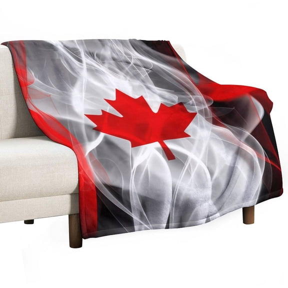 Canada Flag Canadian Super Soft Blanket Flannel Throw Blanket Flannel Microfiber Blankets for Couch Bed Sofa Fluffy and Warm 60"x80"