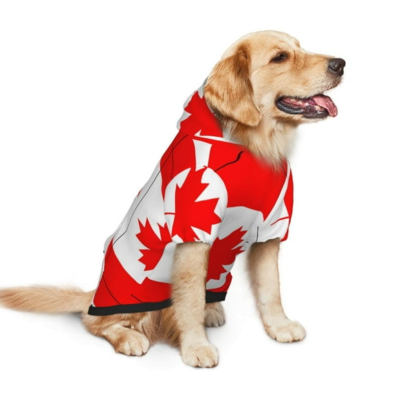 Canada Flag Dog Hoodie Pet Coat for Medium and Large Dogs Daily Use Small