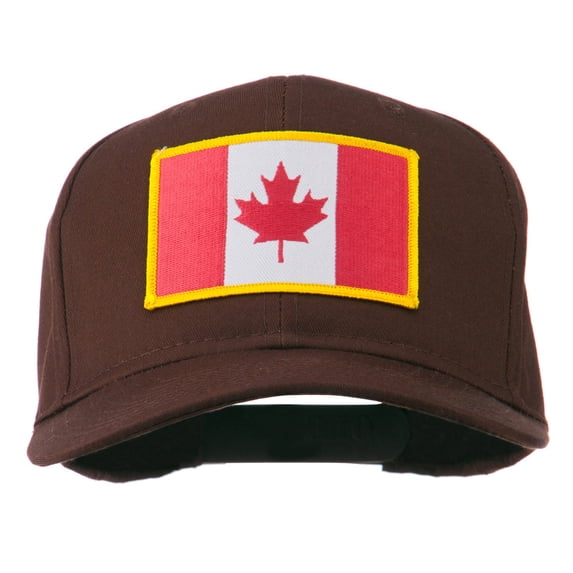 Canada Flag Embroidered Patch Cap - Brown OSFM