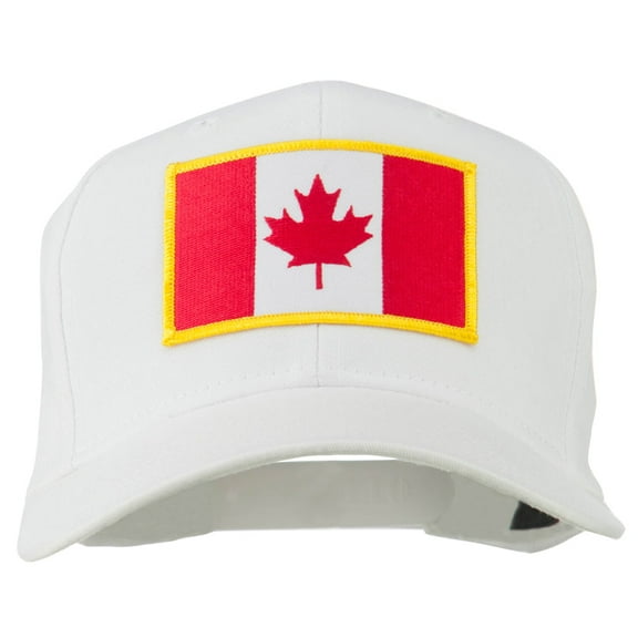 Canada Flag Embroidered Patch Cap - White OSFM