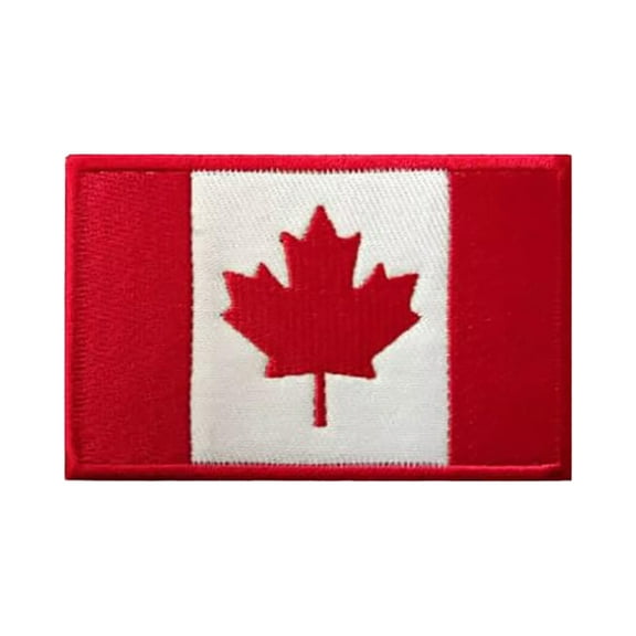Canada Flag Embroidered Patch with Hook Loop Backing for Custom Gear Attachment and Interchangeable Display