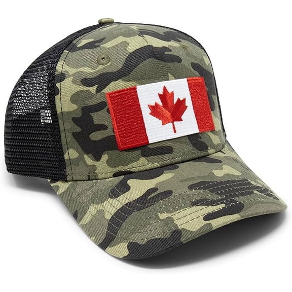 Canada Flag Hat for Men and Women – Snapback Trucker Baseball Cap by International Tie (Camouflage)