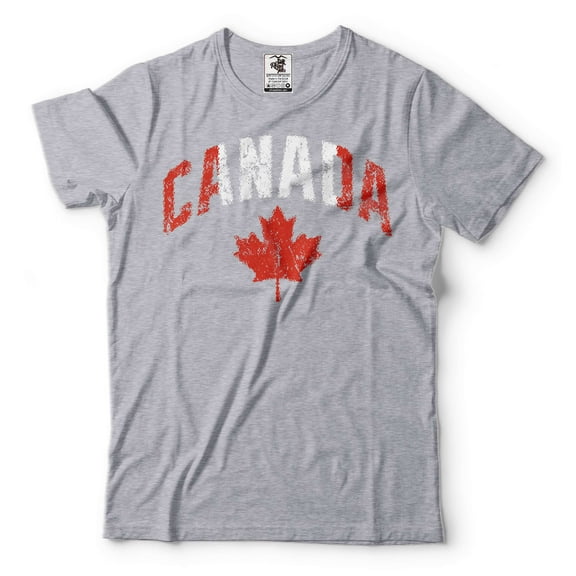 Canada Flag Heart Shirt Canada Patriotic Unisex Shirt Canada Country Flag Shirt Canada Day Shirt (Small Grey)