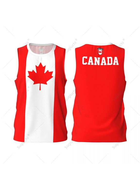 Canada Flag Men Basketball Sports Jersey Running Fitness Multifunction Sleeveless tshirt Exclusive Custom Name Nunber