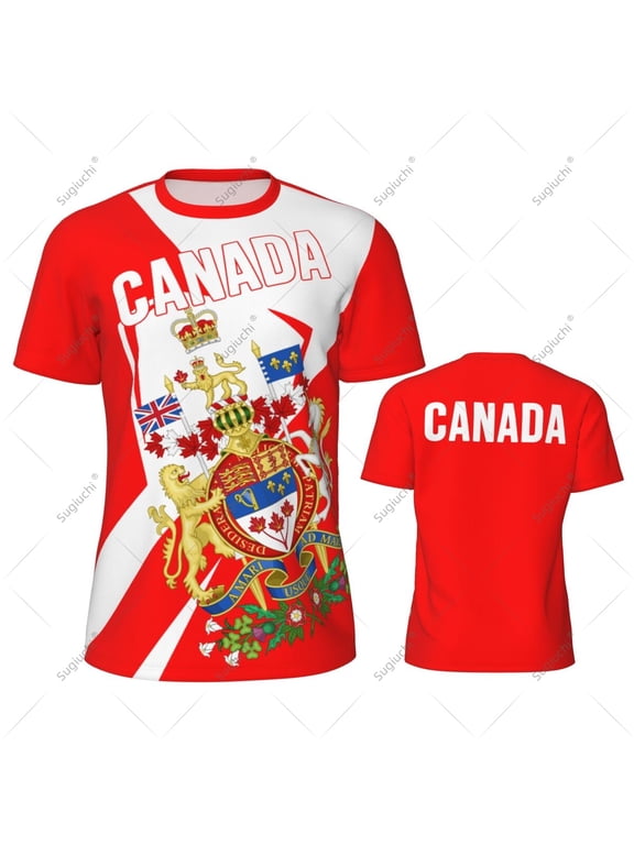 Canada Flag Men Sports T-shirt Women Tees jersey for Soccer Football Running Bike Tennis Fitness Fans