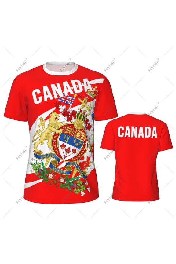 Canada Flag Men Sports T-shirt Women Tees jersey for Soccer Football Running Bike Tennis Fitness Fans
