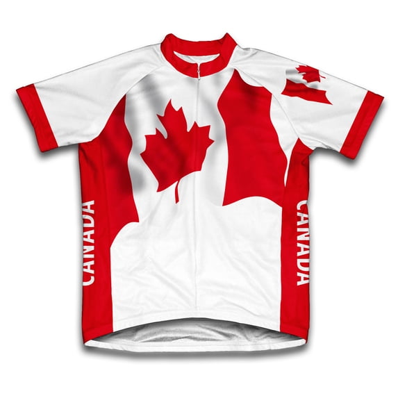 Canada Flag Short Sleeve Cycling Jersey for Men - Size 3XL