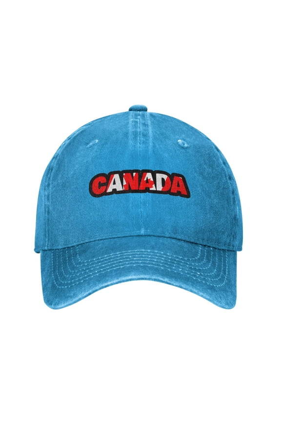 Canada Flag Text Logo Adult Adjustable Classic Washed Casquette Cap Hat Baseball Cap For Man For Woman