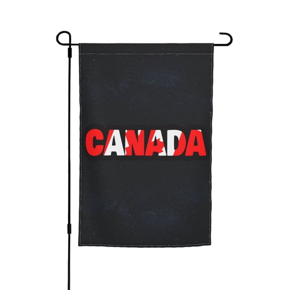 Canada Flag Text Logo Double Garden Flags 12x18 Inch Suitable For Courtyard Lawn Holiday Home Outdoor Decoration Flag