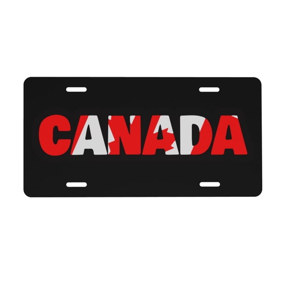 Canada Flag Text Logo License Plate 6x12 Inch Thickening Aluminum Metal Decorative License Plates, Universal Fit For Trucks, Suvs, Vehicles