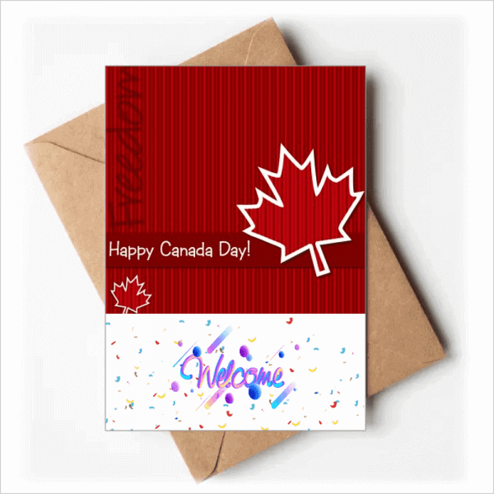 Canada Flavor Happy Canada Day Back Greeting Cards Envelopes