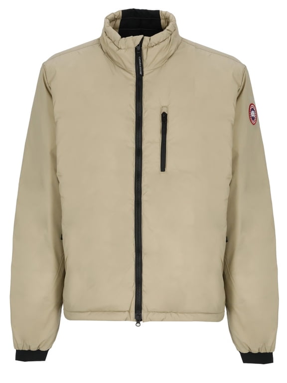 Beige Short Padded Jacket With Adjustable Drawstring And Multiple Pockets (Men's)