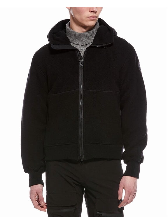 mens Chilliwack Wool-Blend Fleece Bomber Jacket, l, Black