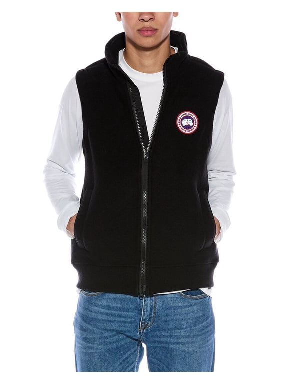 mens Mersey Fleece Wool-Blend Vest, l, Black