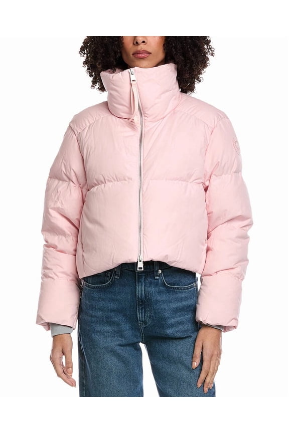 womens Garnet Cropped Puffer, l