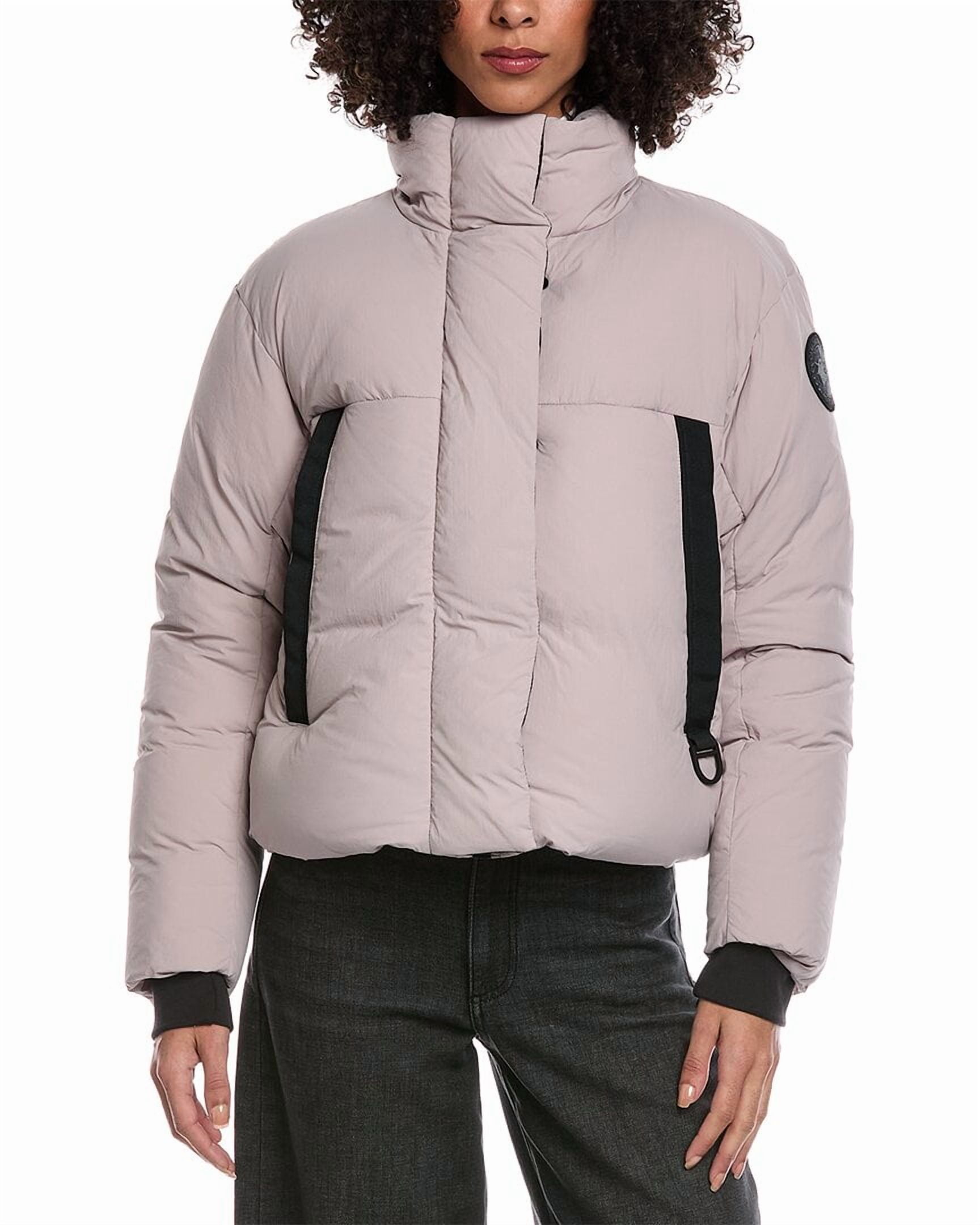 Canada Goose womens Junction Cropped Black Label Puffer Coat, l