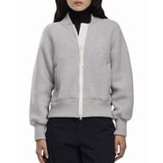 Canada Goose womens Sierra Fleece Black Label Wool-Blend Bomber Jacket, l