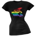 thumbnail image 1 of Canada LGBT Lesbian Pride Rainbow Black Juniors Soft T-Shirt, 1 of 1