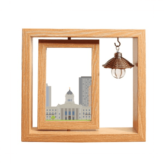 Canada Landmark and City Buildings Fashion Wooden Rotating Picture Photo Frame 4x6