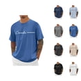 thumbnail image 1 of Canada Letter Graphic Tees for Men Summer Short Sleeve Crewneck Casual Canada Travel T Shirts Streetwear, 1 of 5