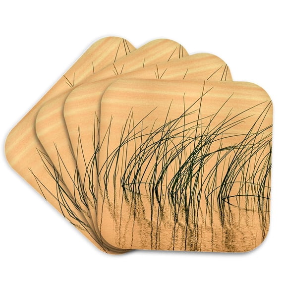 3drose, Canada, Manitoba, Wekusko Falls Provincial Park. Reeds Patterns., Set of 4 Coasters - Soft
