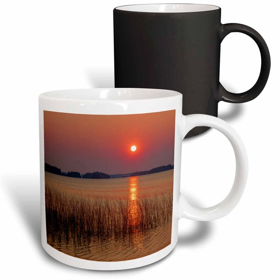 3drose, Canada, Manitoba, Wekusko Falls Provincial Park. Sunrise on Lake., 11oz Magic Transforming Mug