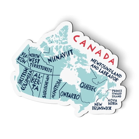 Canada Map Travel Cute Provinces - 5" Magnet for Car Locker Refrigerator