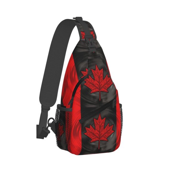 Canada Maple Leaf Art Sling Crossbody Bag Cross Body Backpack Travel Hiking Daypack