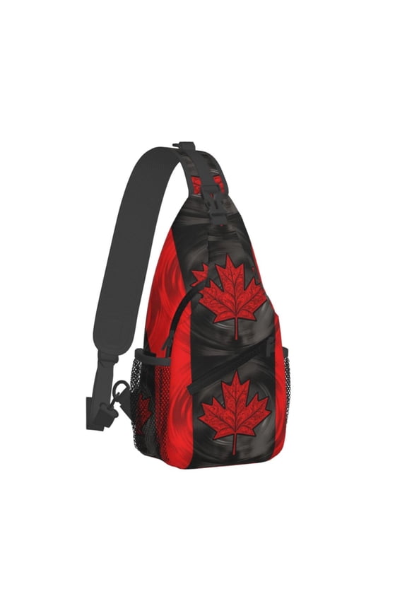 Canada Maple Leaf Art Sling Crossbody Bag Cross Body Backpack Travel Hiking Daypack