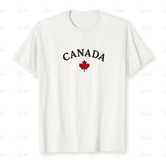 Canada Maple Leaf Bold Retro Lettering Casual Classic Graphic Print T-Shirt up to size 5XL