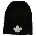 thumbnail image 1 of Canada Maple Leaf Embroidered Long Beanie - Black White OSFM, 1 of 5