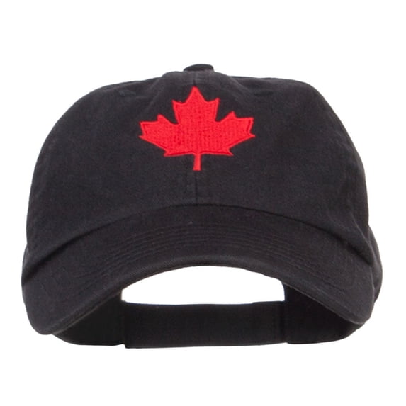 Canada Maple Leaf Embroidered Low Cap - Black OSFM