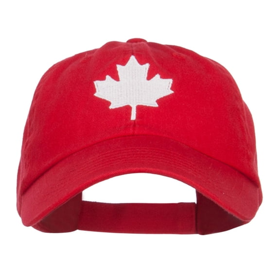 Canada Maple Leaf Embroidered Low Cap - Red OSFM