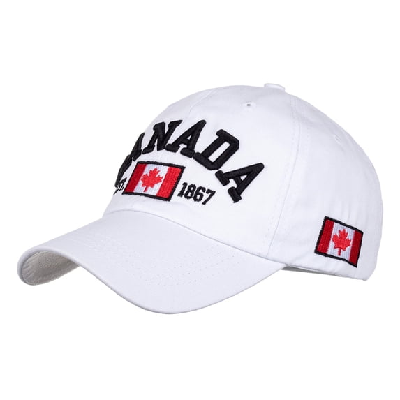 Canada Maple Leaf Flag Cap Adjustable Est 1867 Baseball Cap for Women Men