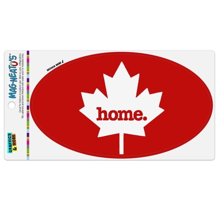 Canada Maple Leaf Home Country Solid Red Officially Licensed Automotive Car Refrigerator Locker Vinyl Euro Oval Magnet