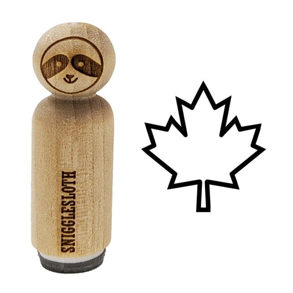 Canada Maple Leaf Outline Rubber Stamp for Scrapbooking Crafting Stamping - Mini 1/2 Inch