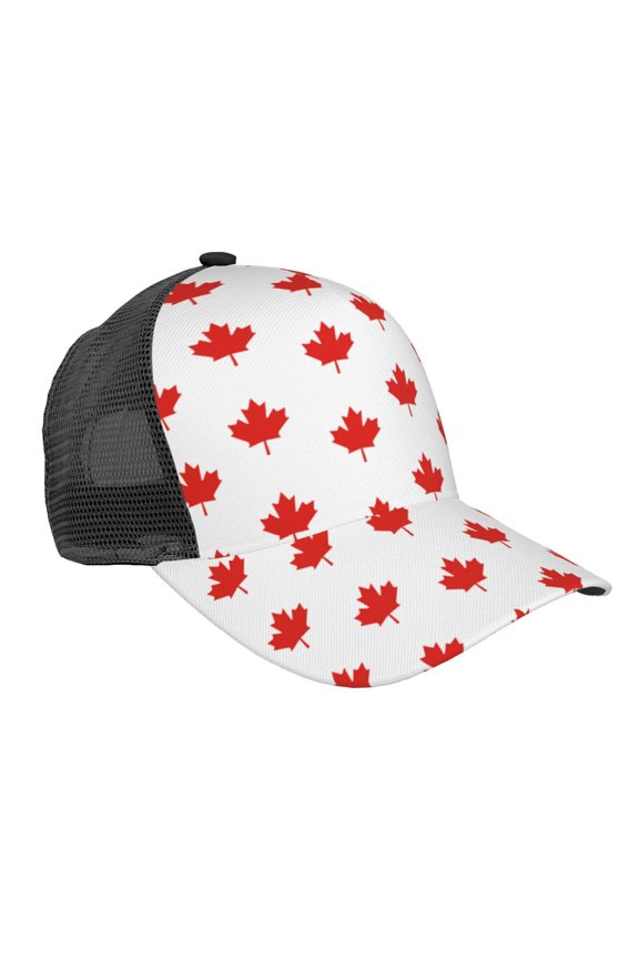 Canada Maple Leaf Snapback Trucker Hats Baseball Caps Adjustable Mesh Back Ball Caps For Men Women