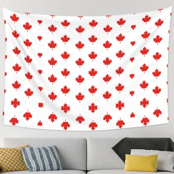 Canada Maple Leaf Tapestry Wall Hanging Tapestry For Bedroom Living Room Dorm (60 * 90 Inches)