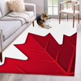 thumbnail image 1 of Canada Maple Leaf Washable Area Rugs 3'x5', Canada Day July 1st Low Pile Throw Living Room Rug Non-Slip Sturdy Edge Binding Carpet for Indoor Entryway Bedside Kitchen, 1 of 9
