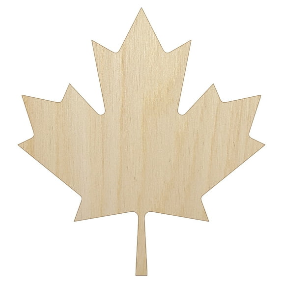 Canada Maple Leaf Wood Shape Unfinished Piece Cutout Craft DIY Projects - 4.70 Inch Size - 1/8 Inch Thick