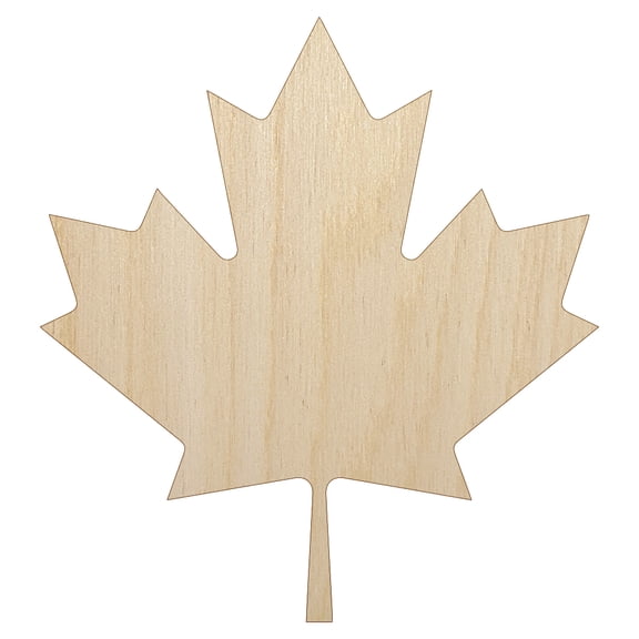 Canada Maple Leaf Wood Shape Unfinished Piece Cutout Craft DIY Projects - 6.25 Inch Size - 1/4 Inch Thick