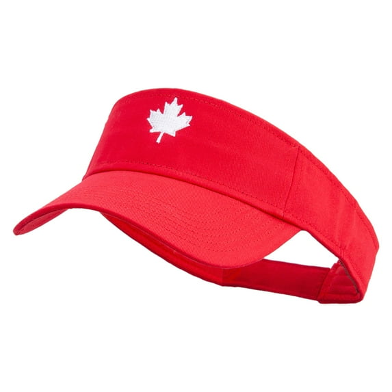 Canada Maple leaf Embroidered Sports Visor - Red OSFM