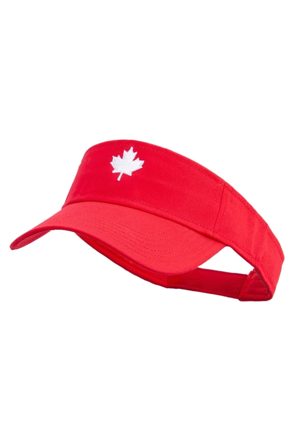 Canada Maple leaf Embroidered Sports Visor - Red OSFM
