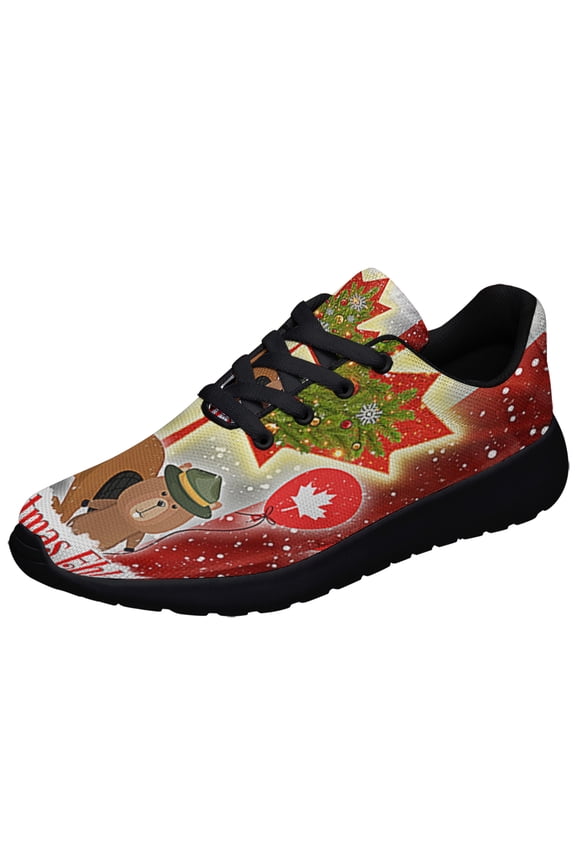 Canada Merry ChriStas Eh Canada Beaver and Bear Shoes Sneakers Black Size 5
